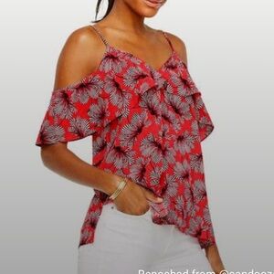 Ann Taylor Cold Shoulder Top Size M